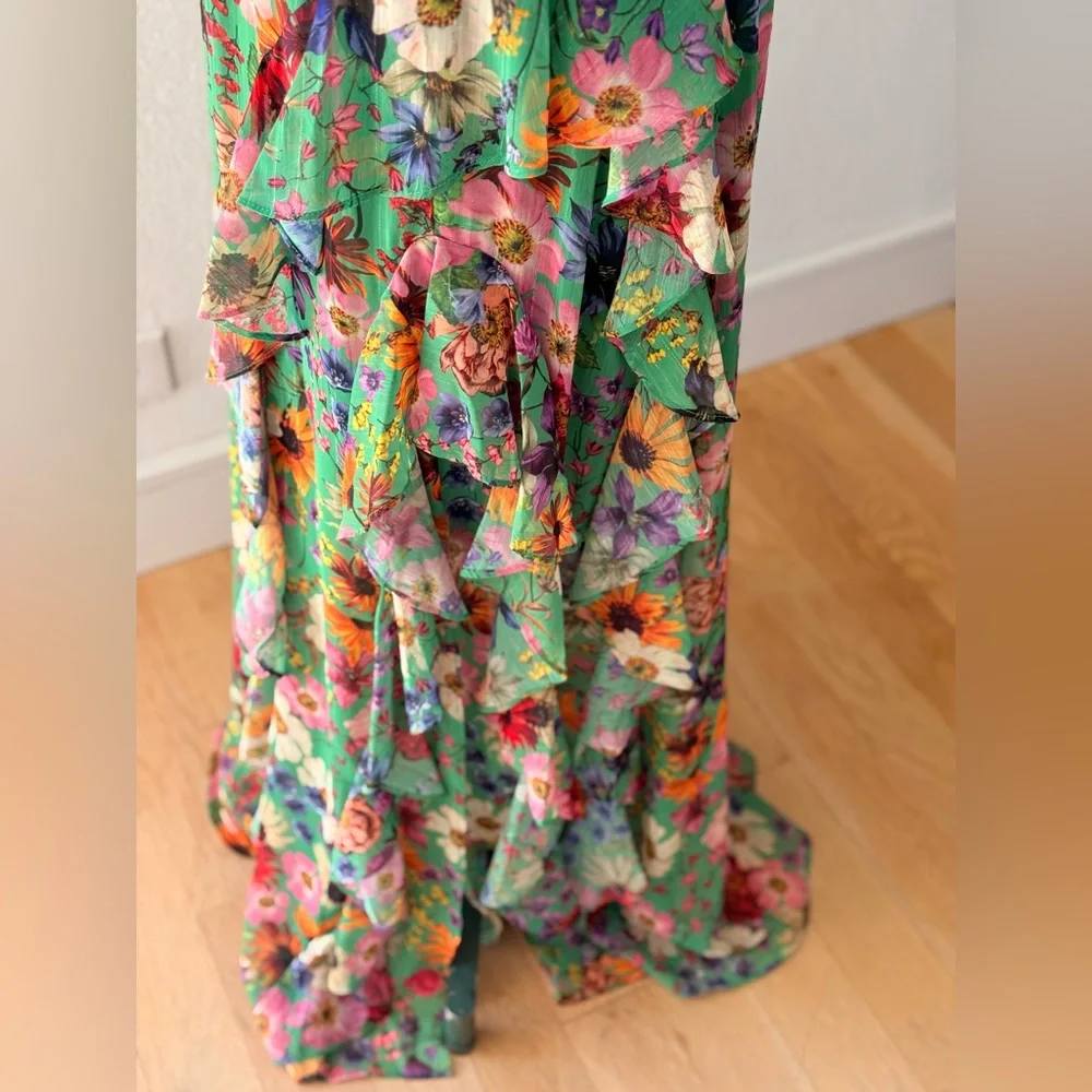 Betsy & Adam Green Floral Maxi Dress - Picture 6 of 9
